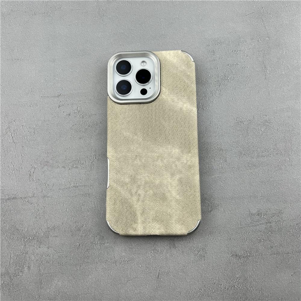 Candy Vintage Cowboy Stoff Hülle für iPhone 17 Air 16 15 14 13 12 Pro Max 11 Plus 17Pro Jeans Weicher Stoßfänger Galvanisierte Abdeckung