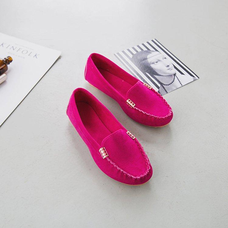 Korean Version of Women's  Autumn Shallow Mouth Doudou Shoes Flat Heel Single Shoes Women's One-pedal Women's Shoes Lazy Shoes Large Size Shoes
