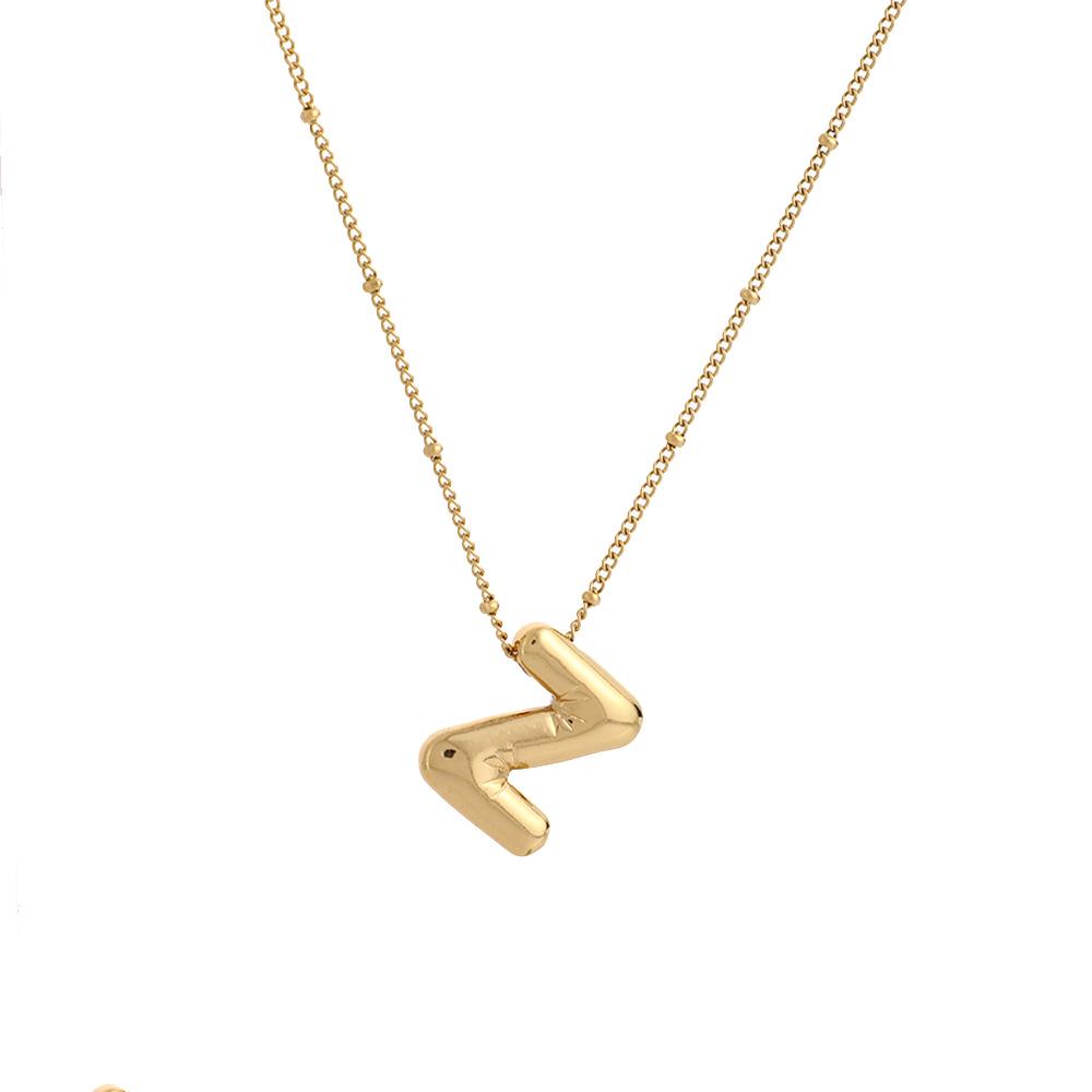 Stainless Steel 18K Gold Plated Alphabet Pendant Necklace