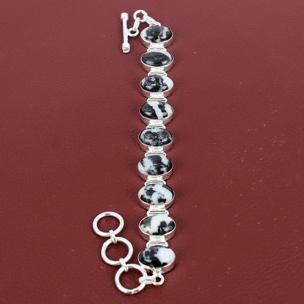White Buffalo Turquoise Bracelet Natural Gemstone Bracelet 925 Sterling Silver Bracelet Adjustable Chain Bracelet Handmade Elegant Bracelet