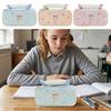 Soft Touch Pen Bag Partitioned Storage Stationery Organizer Cartoon Stationery Pouch  School Office