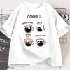 Kitten Coffee Cup Print Versatile Style Tshirt for Summer Womens Casual Round Neck Short Sleeved Daily Tshirt