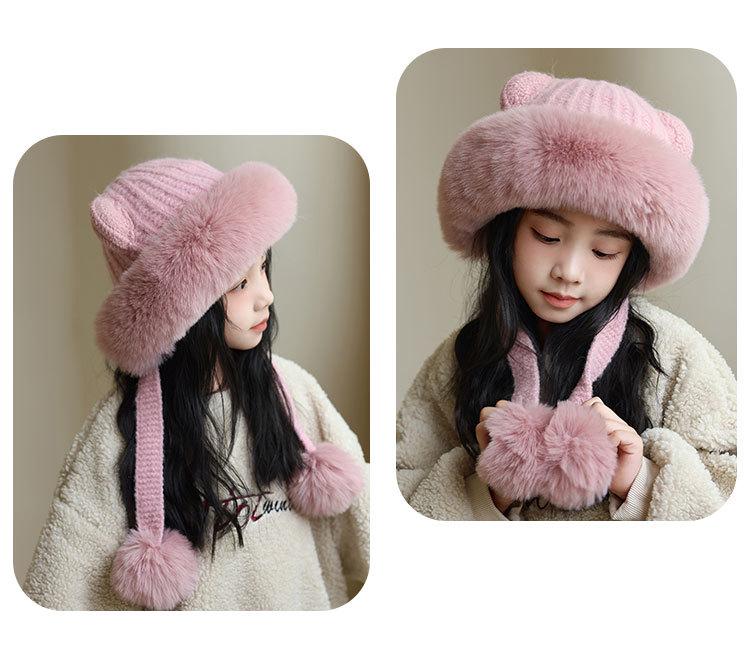 Child's Warm Knitted Wool Pullover Hat with Ear Protection