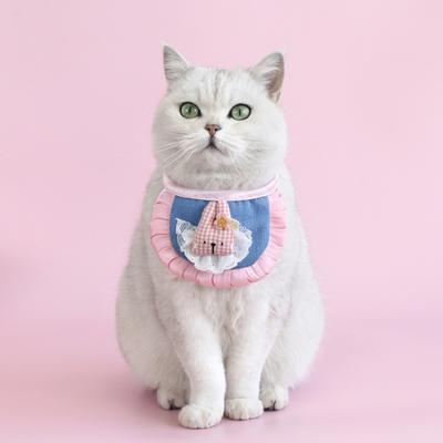 Cartoon Pet Costume Small Dog Beret Hat with Adjustable Straps Denim Pet Bandana Dress-up Accessories for Small Medium Dogs Cats