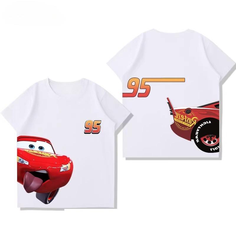 2026 Potdemiel Summer New  Lightning McQueen Kids Cotton T-Shirt, Comfortable and Breathable for Boys and Girls Tops