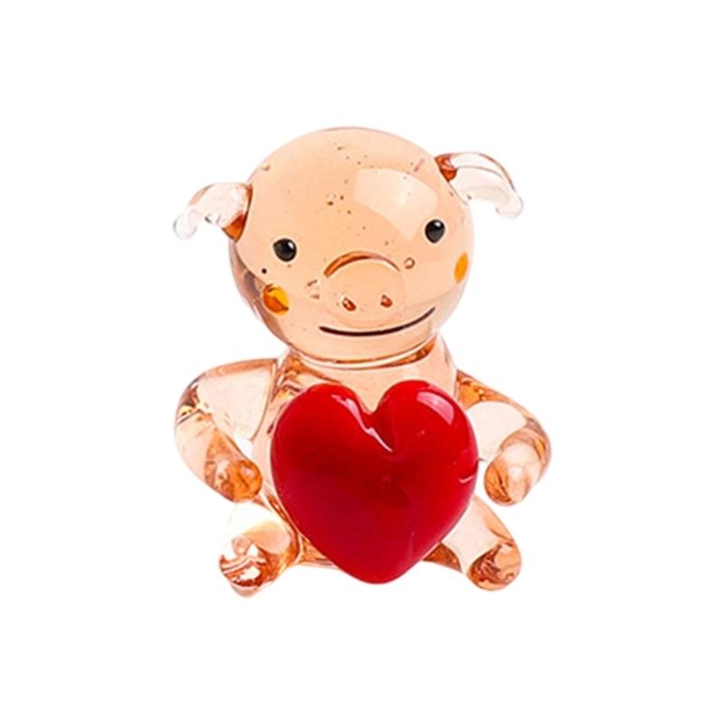 

Японская Милая Стеклянная Фигурка Свиньи Миниатюрная Скульптура Животного Для Дома Офиса Стола Подарок