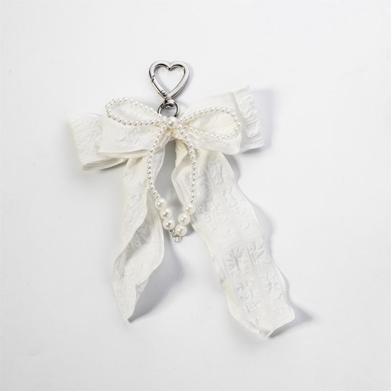 Pearls Bows Bag Charm Pendant Aesthetic Purse Charms Aesthetic Keychains Keyring for Women Backpack Purse Handbag Decors