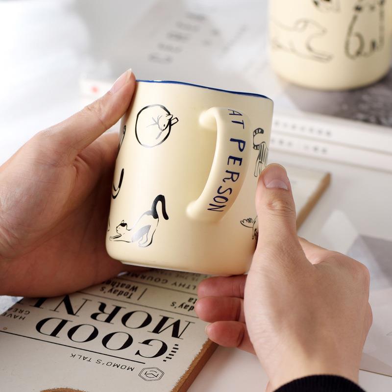 Creative Cute Cat Dog Mug Couple Cup Gift, Milk Cup, Office Coffee Ceramic Cup