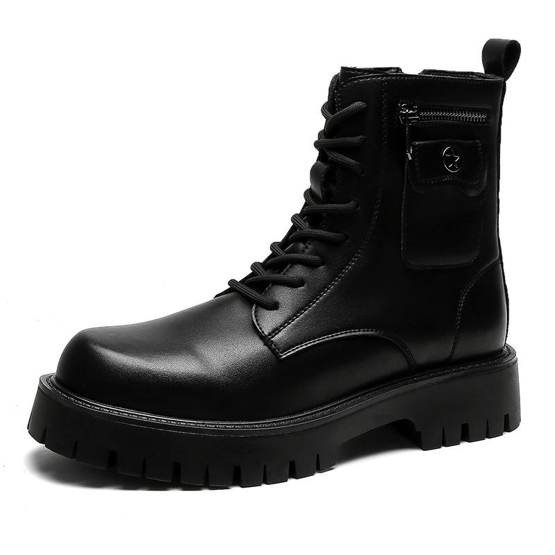 2024 Trend Men Boots Sneakers Outdoor Fashion High Top Wholesale Punk Shoes for Men Casual Leather Street Style Ankle Boots Men