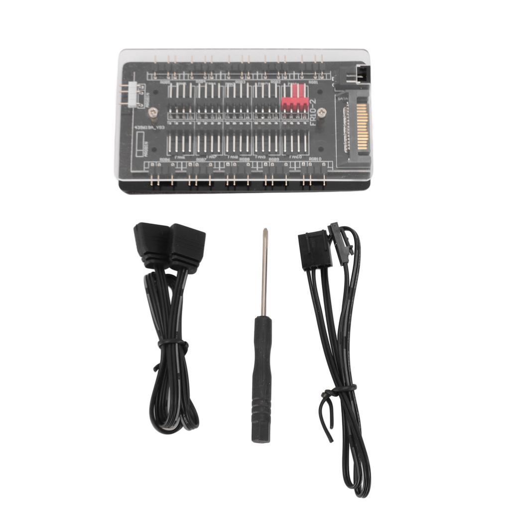 Hub de Ventoinha ARGB PWM 2 em 1 PWM ARGB Hub de Ventoinha de Gabinete Fonte de Alimentação com Interface SATA Magnético 4 Pinos PWM 3 Pinos