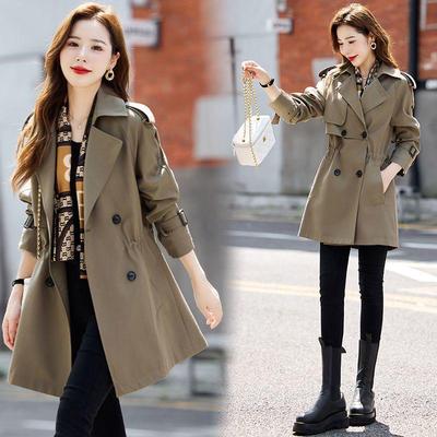 2024 Women's Autumn/Winter Fashionable Slimming Plus Size Mid-Length Trench Coat