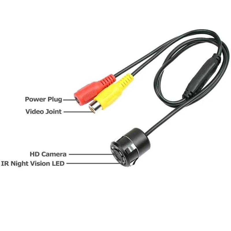 170-degree Wide-angle Car Reversing Camera Drill-type High-definition Rear View Camera LED Night Visiom Webcam Car DVR