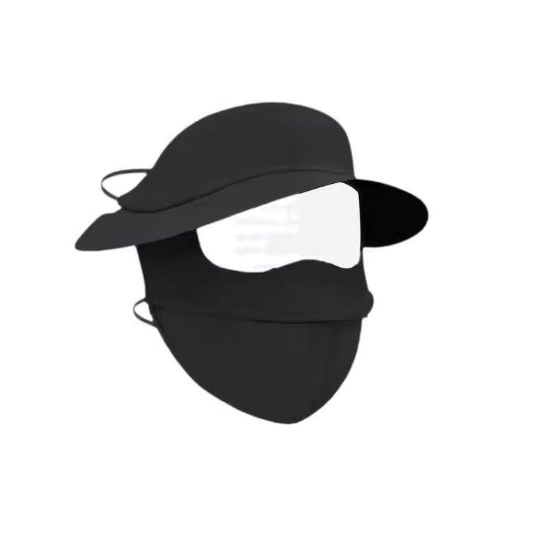 Women's Full Face UV Protection Sun Hat with Brim and Ice Silk Facekini Mask