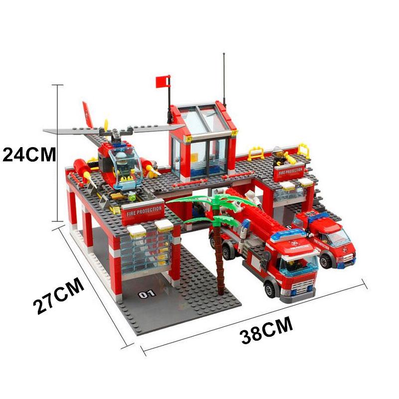 

Модель пожарной станции, строительные блоки, городское строительство, пожарный грузовик, просветляющие кирпичи, игрушки для детей 8051
