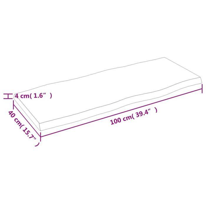 VidaXL Dessus de table bois chêne massif non traité bordure assortie 363882