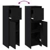 Bathroom Cabinet with Door Black Oak Look 30 x 30 x 95 cm