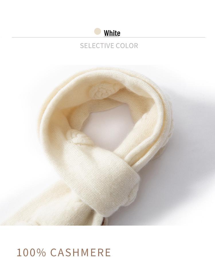 Unisex 100% Cashmere Camellia Flower Neck Warmer Scarf