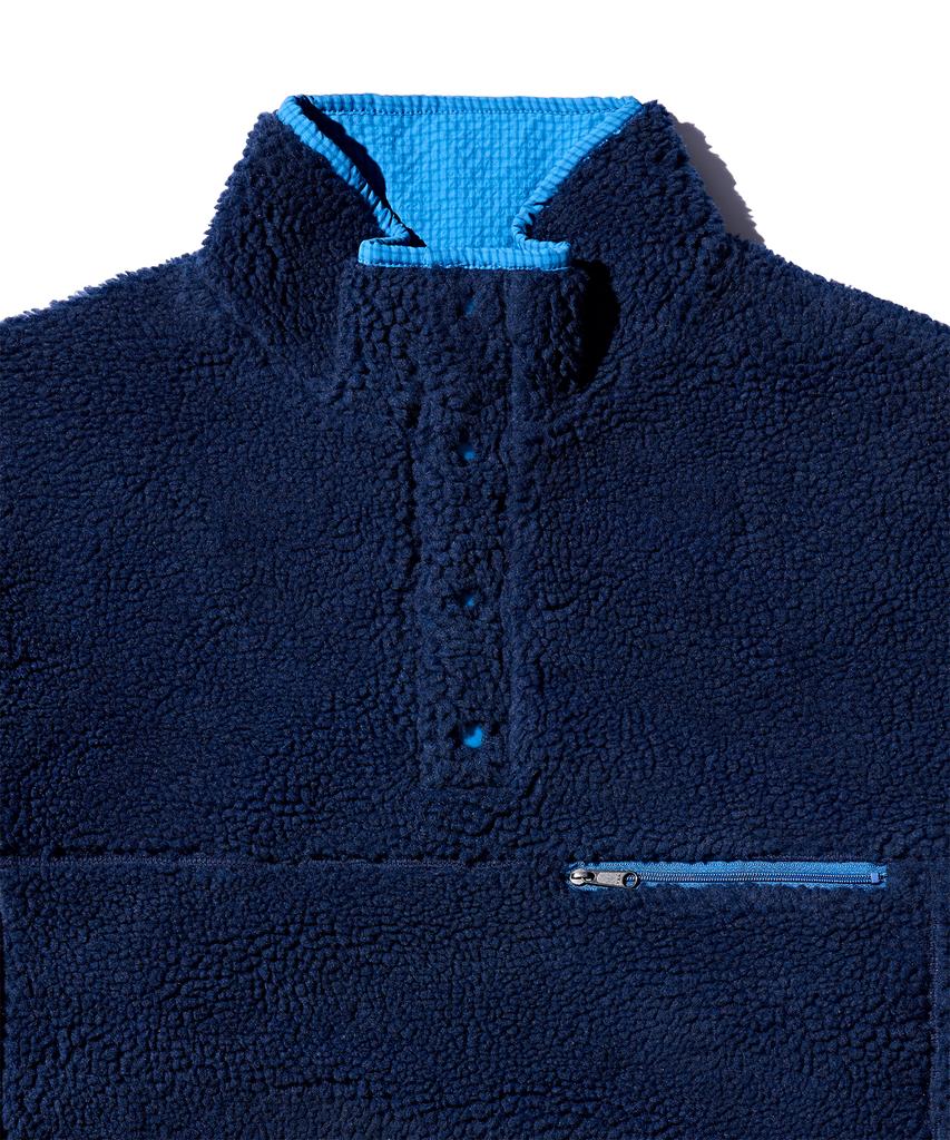 MADDEN Sherpa Reversible Pullover Jacket Navy