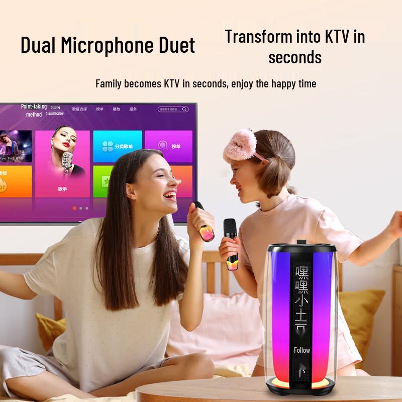 Newmine K19 Portable Bluetooth Karaoke Speaker with Dual Microphones