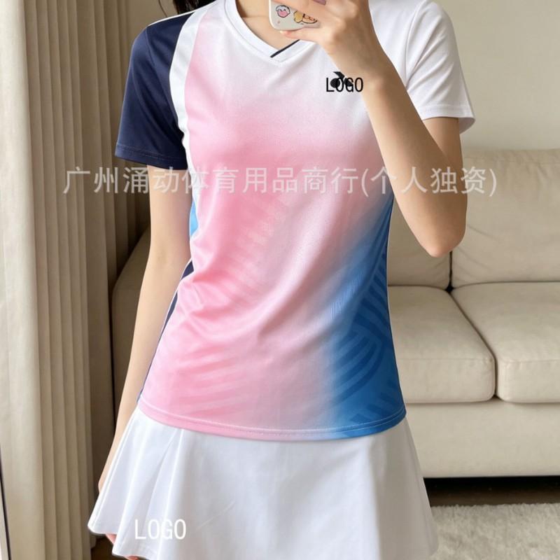 Quick-Dry Badminton Shirt Short Sleeve Breathable Sport T-Shirt Men Women Kids Training Competition Gym Running