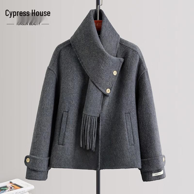 

Sibaishi Women s Merino Wool Loose Fit Double-Faced Jacket S