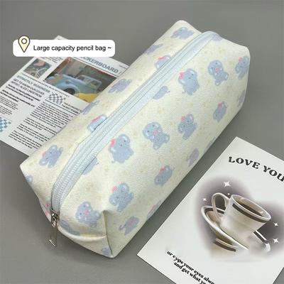 Cartoon Canvas Pen Bag Large Capacity Pencil Case Multifunctional Storage Bag School Office Stationery Student Gifts