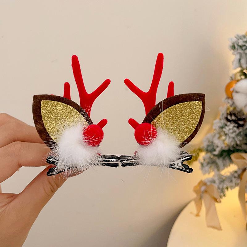 Weihnachts Rentier Haarschmuck für Damen: Plüsch Stirnband & Haarspangen mit Minihut