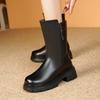 Fashion Women's Snow Boots 2025 New Genuine Leather Women's Middle Boots Non-slip Large Size Women's Winter Shoes Boots