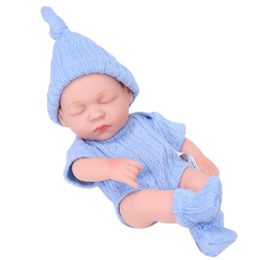 MORYTRADE Handtellergroße Puppe mit Outfit, Innendekoration, Größe 6+, Blau