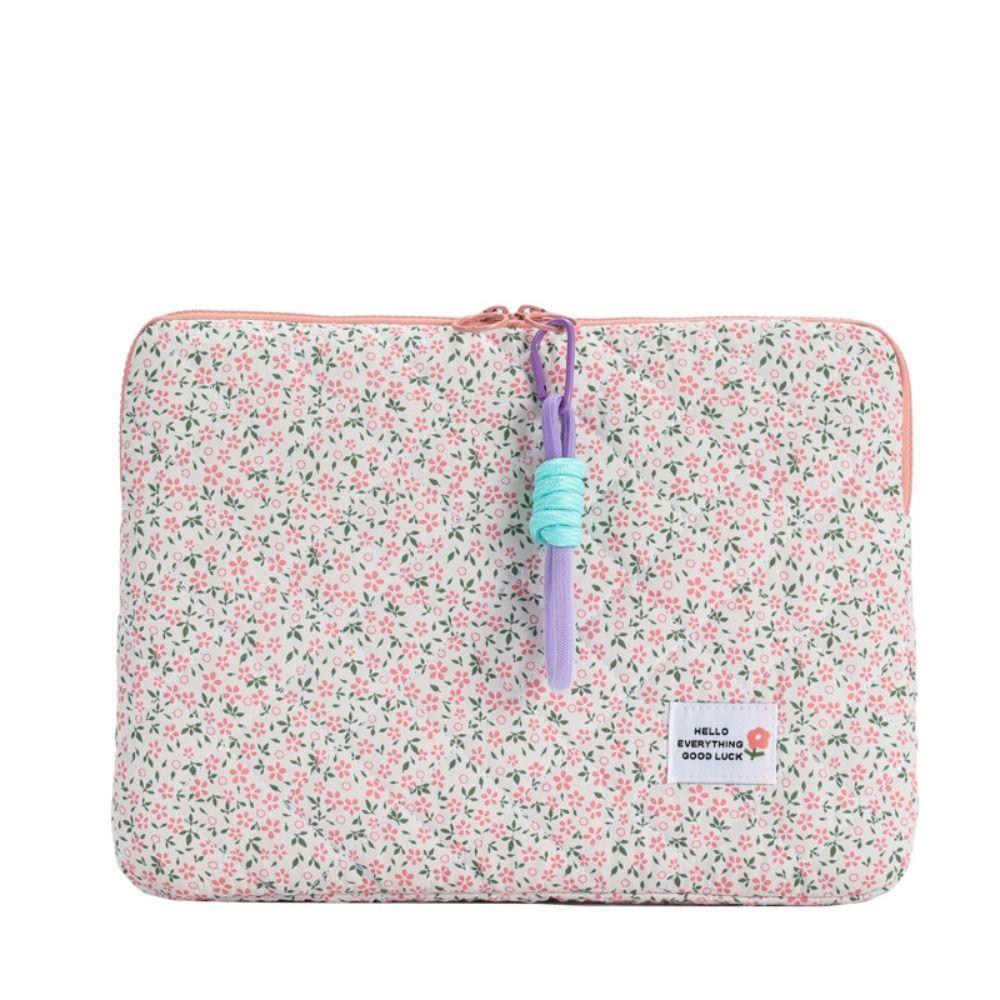 

Flower Pattern Tablet Protective Case Puffy Computer Storage Bag Sweet Laptop Notebook Case Travel Style 1