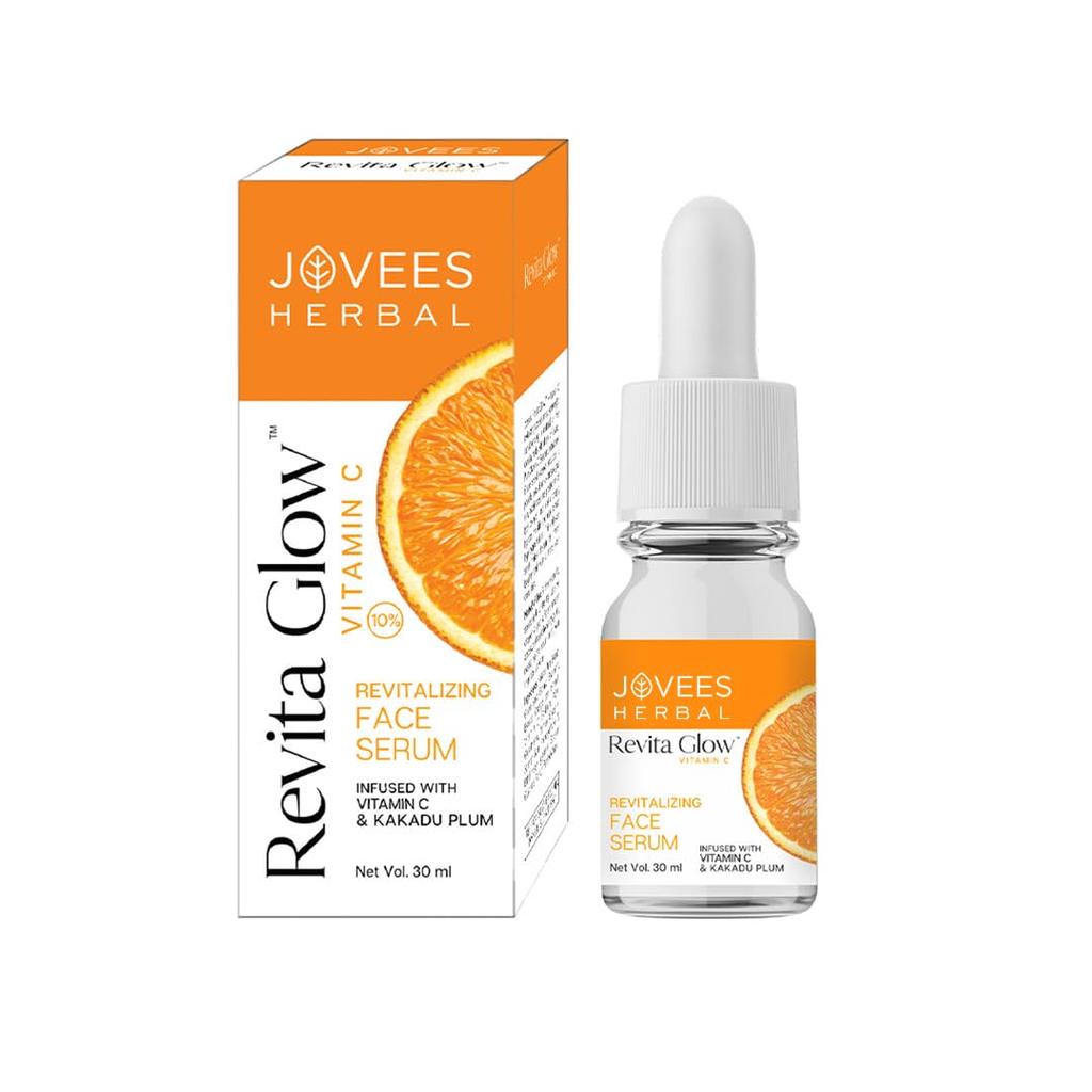 Jovees Herbal Revita Glow Vitamin C Face Serum For Dark Spots, Radiant Skin, Anti Aging & Natural Glow Hydration 30ml
