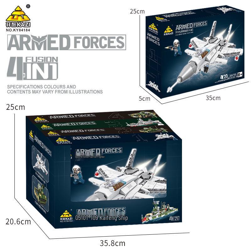 KaiZhi Modern Military Missile Destroyer Model Educational Building Blocks Toy Color Box: 35x25x5cm, Display Box: 35.8x25x20.6cm