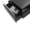 Coffee Table High Gloss Black, Square LED Lighting, Coffee Table 2 Drawers Transparent Sofa Table Side Table Tea Table Office