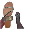 Women Large Size Summer Rhinestone Flat Flip Roman Sandals Slipper Shoe