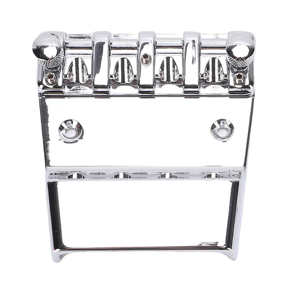 Silver Bass Bridge Metal Saddle Bridge Premium Hardtail Saddle Bridge  For Guitar Repair