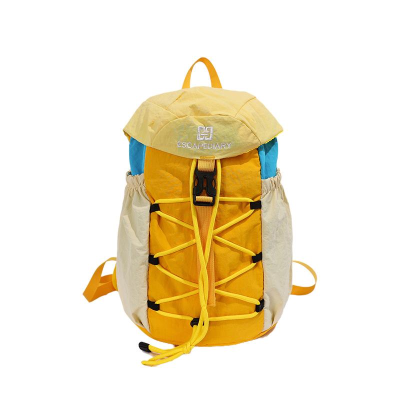 Schoolbag Outdoor Lightweight Contrast Small Backpack Women's Sports and Leisure Drawstring Mountaineering Bag College Student Travel Backpack
