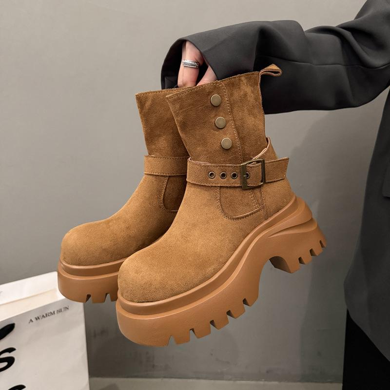 Women's Thin and High Fashion Hundred with Soft Elastic Comfort Ankle Boots Shock Absorption Non-slip Casual Sports Martin Boots