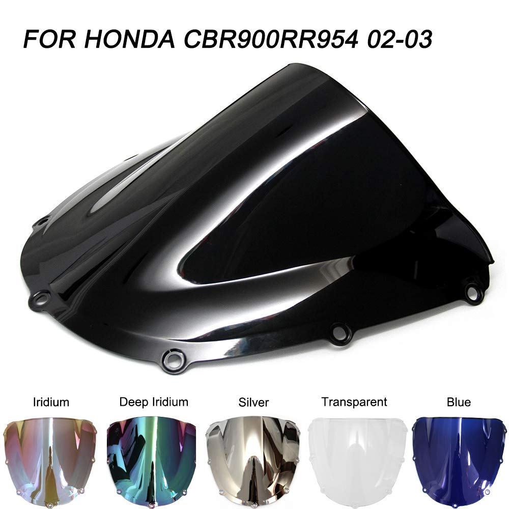 YUANYE Motorcycle Bike Windshield Windscreen Wind Deflector for Honda CBR900RR CBR954RR CBR 900RR 954RR 900 954 2002-2003 (Deep Iridium)