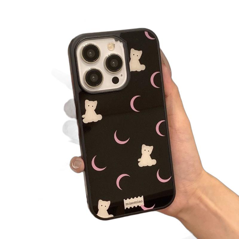 Moon Cat Cartoon Soft Case for iPhone 11/12/13/14 & 15 Pro Max XS/XR