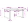 Coffee Table O Shaped Frame 80 x 80 x 45 cm Solid Pine Wood and Steel