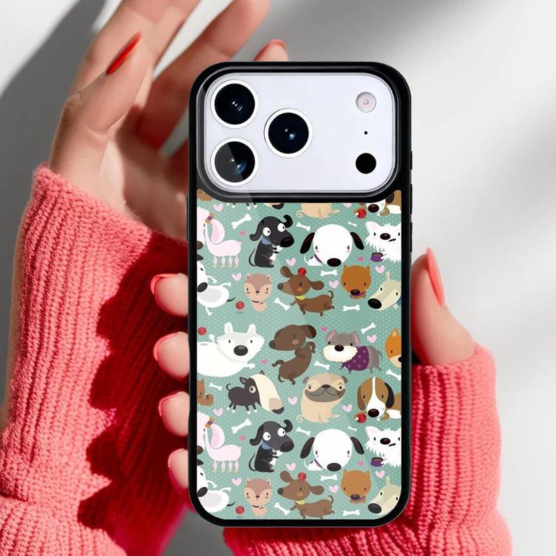 Cartoon Animal Dog Cat Pig Phone Case for iPhone 17 16 15 14 13 Pro Max Back Cover for 12 11 Pro Coque