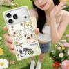 Crystal Square Cartoon Puppy iPhone 15/16/17 Pro Max Anti-Drop Phone Case