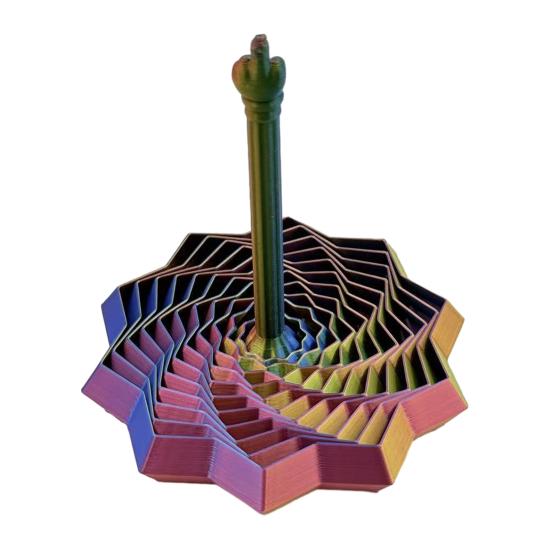 3D-gedruckter Fidget-Stern Stress Angstabbau Fraktaler Expandierter Stern Sensorisches Spielzeug mit Griff Wirbelnde Spirale Expandierbarer Stern Dekompressionsspielzeug