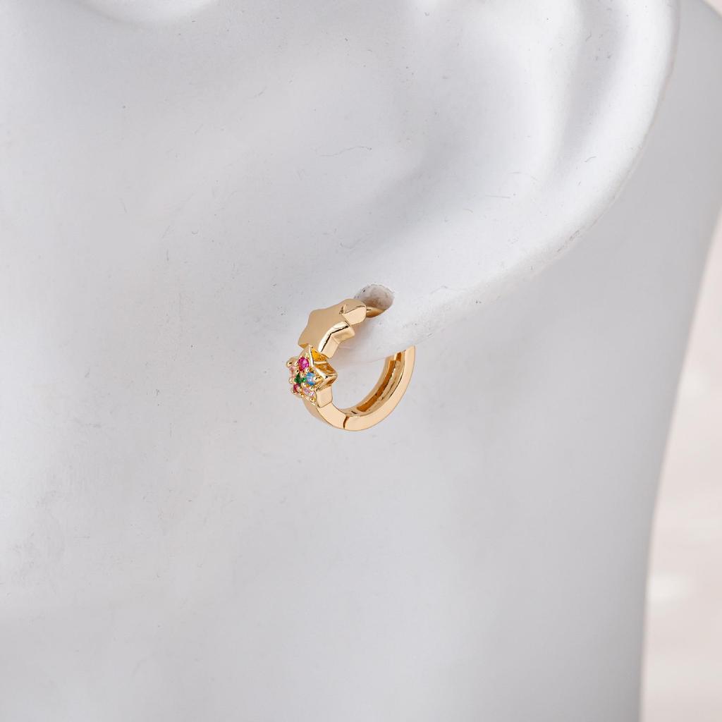 Colorful Zircon Star Earrings with Unique Design
