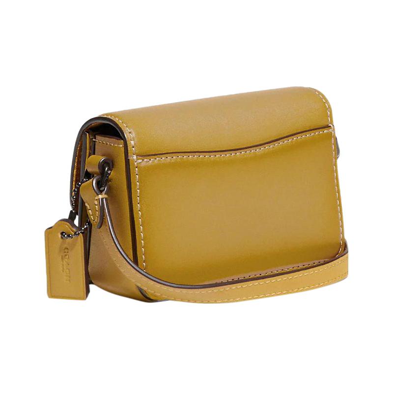 Coach Studio 12 Push Lock Closure Multi-function Pocket Cowhide and Leather Shoulder Crossbody Bag Small Size Women's Goose Yellow