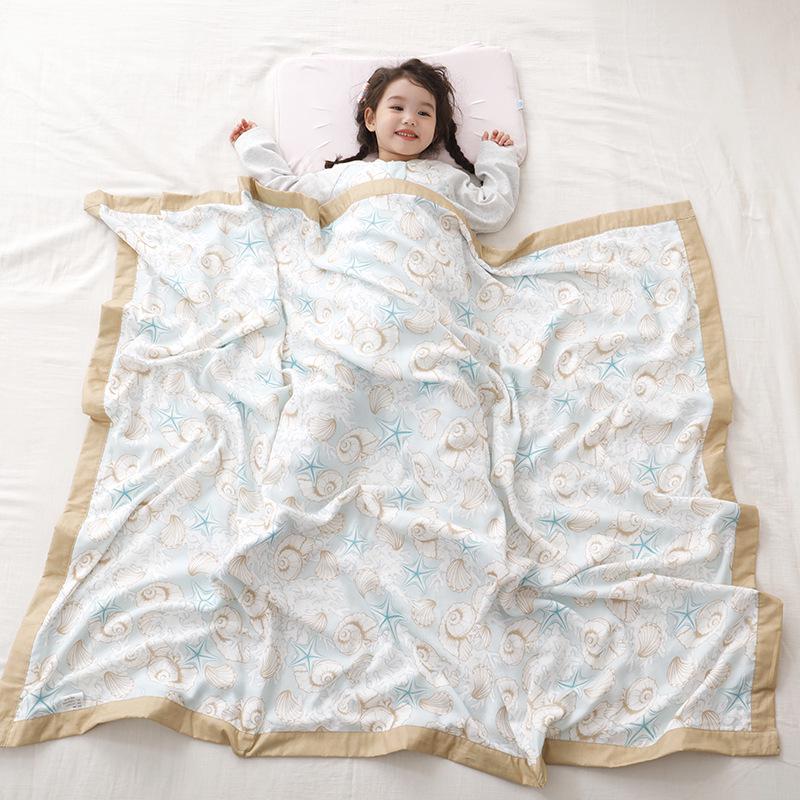 Digital Print Bamboo Cotton Baby Blanket - Four-Layer Gauze Anti-Kick Quilt for Newborns