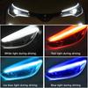 2Pcs 45 - 60cm Universal Car Headlight Waterproof RGB LED Strip DRL Turn Signal Yellow Brake Flow Lights