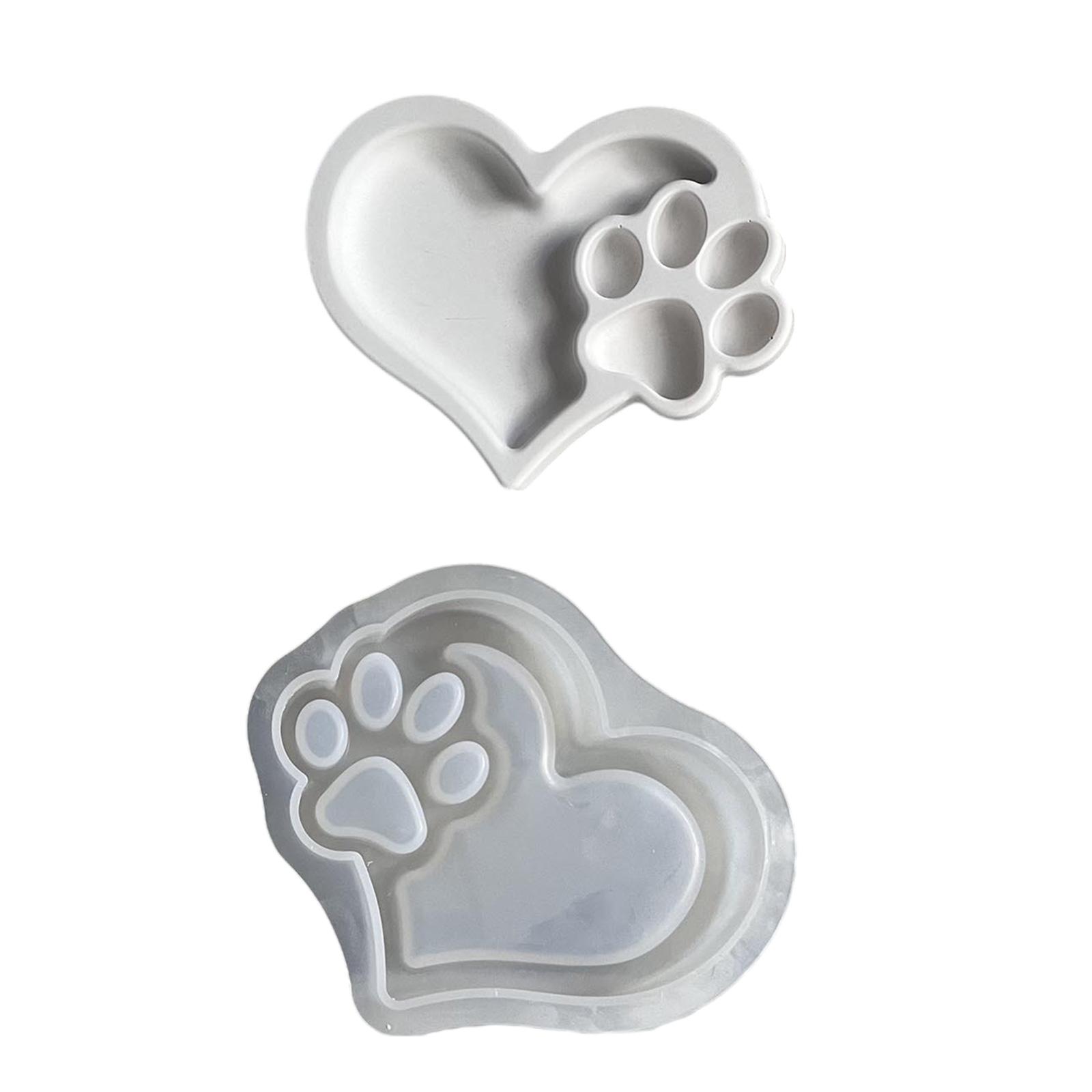 

Форма для подноса в виде кошачьей лапки в форме сердца, легкосъемная силиконовая форма для держателя с дизайном в виде сердца для индивидуального изготовления