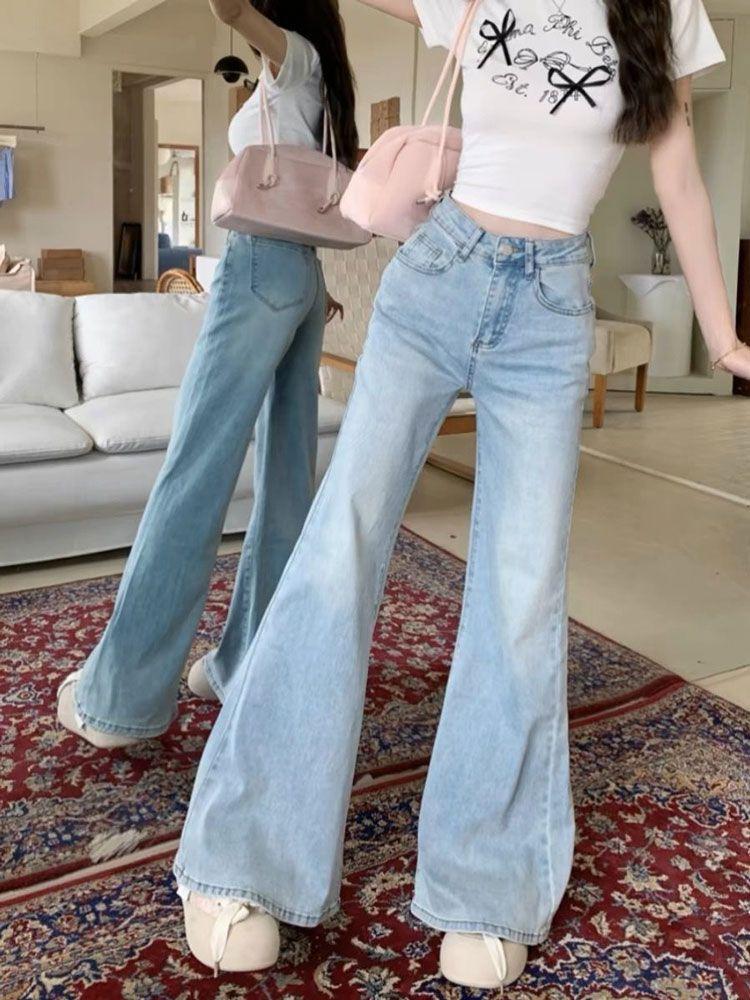 

Fashionable Comfortable High Waist Stretch Micro Flare Jeans Women Flared Pants Skinny Peplum Drag Floor Trousers Jeans for Women Long Denim Pants 4XL