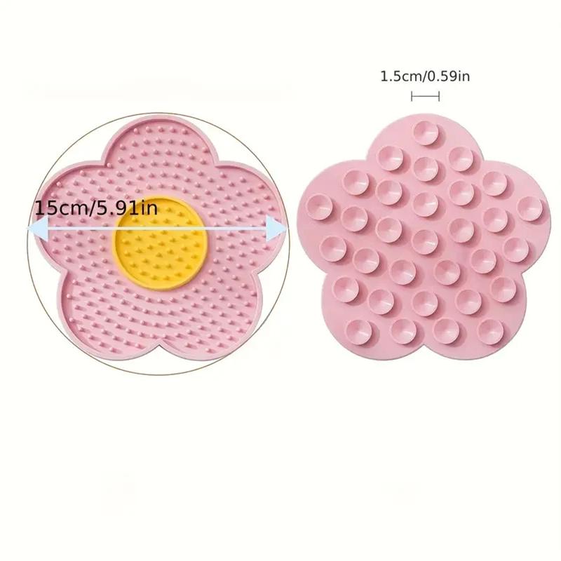 Pet Supplies Cat Licking Pad Pentagram Sun Flower Shape Silicone Dog Licking Plate Cute Pet Slow Licking Mat Dog Bowl Cat Bowl